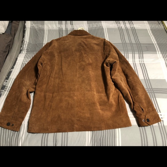 SOLD!! Boston Harbour Outdoorwear L suede camel colored zip coat! pockets lined - Picture 12 of 13